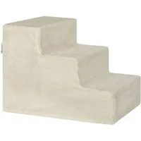 Juskys Haustiertreppe Timmy, waschbarer Plüschbezug, belastbar bis 50 kg