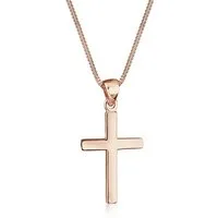 Elli Kette mit Anhänger Kreuz Symbol Religion Schmuck Geschenk 925 Silber, Kreuz