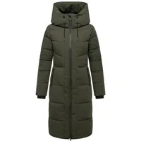 Navahoo Steppmantel Schokokuss XIV Warmer Damen gesteppter Wintermantel mit Kapuze