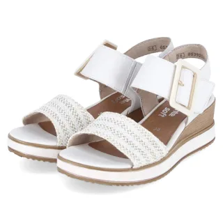 Remonte Keilsandalen - Gr. 39 - Weiß - Leder & Textil