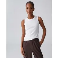 OPUS Tanktop Tanktop mit femininer Spitzenborte Schmale Passform, bogenförmige Spitzenborte als Detail