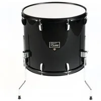 FAME Floor Tom,First Step Floor Tom Drum 18"x16" Piano Black Mischholz Kessel Aluminium Hardware Robuste Stahlspannreifen Ideal für Anfänger und Musikschulen", Schlagzeuge, Floor Toms, First Step Floor Tom Drum, 18"x16", Piano Black, Mischholz Kessel