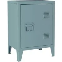 en.casa Nachtschrank (1-St) »Inari« mit Türgriff links Stahl 57 x 40 x 30 cm Graublau