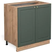 Vicco Unterschrank Fame-Line, Grün-Gold Landhaus/Goldkraft Eiche, 80 cm mit Regal, oh... (1-St)