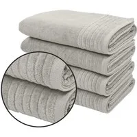 OTTO home Duschtücher Sanremo Premium, Premium Handtücher, 600 gr/m², 70x140cm, Frottier (Set, 4-St), mit Bordüre, flauschig und weich, dicke Qualität, 5 Jahre Garantie