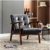 HomeMiYN Ohrensessel Skandinavischer Ohrensessel aus Kunstleder – Eleganz und Komfort