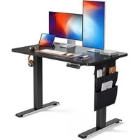 Vivitar Schreibtisch Elektrischer Höhenverstellbarer Schreibtisch mit Storage Tasche (Ergonomisch, Elektrisch, Einstellbar, Kratzfest, High-Tech Schneckengetriebe, 100 x 60 cm Tragfähigkeit bis zu 80 kg, 4-Positionen-Höhenverstellung), für Home Offic