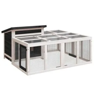 VidaXL Kaninchenstall 144x123x67,5 cm (L x B x H) grau
