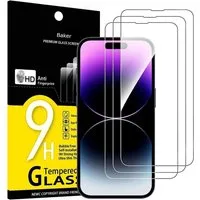 Baker Schutzfolie 3er Panzerglas für iPhone 12/12 mini/12 Pro/12 Pro Max, (3 Pack), Schutzglas, 9H Härte, HD Displayschutzfolie, 0.33mm Ultra-klar