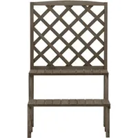 vidaXL Pflanzentreppe, Blumentreppe mit Rankgitter Grau 70x42x115cm Massivholz Tanne