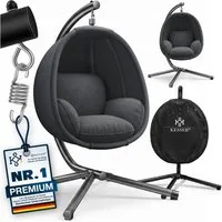 KESSER Hängesessel, Luxe Hängesessel mit Gestell weicher Sitzkissen