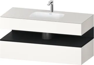 Duravit Qatego Einbauwaschtisch mit Konsolenwaschtischunterbau Weiß Supermatt 1200x550x600 mm - QA47 QA4787016840010