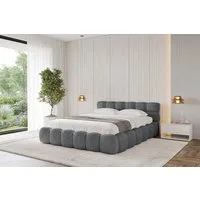 ALTDECOR Polsterbett LEYA-v1 (Polsterbett mit Bettkasten und Lattenrost, Boxbett mit Matratze), Doppelbett mit Stauraum, Bett mit Kopfteil