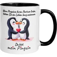 Momentals Tasse Liebe – „Du bist mein Pinguin“ – Ich liebe Dich Geschenk Partner, Gratis Versand · Links-&Rechtshänder · Spülmaschinenfest