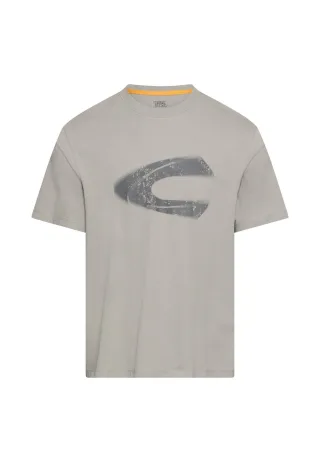 camel active - T-Shirt mit Logoprint aus organic Cotton dust grey - Gr. - L