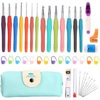 SinLaw Häkelnadeln 37 Häkelnadeln für Anfänger Set, 8 Größen Soft Grip Häkelnadeln, 1 St., Gummigriff