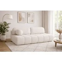 MOEBLO Sofa Fluffy aus Bouclé, Bequemes Sofa mit Schlaffunktion und Stauraum, Stilvollem Bouclé-Bezug, Couch Polstermöbel Sitzmöbel Wohnzimmermöbel 3-Sitzer-Sofa Stoffsofa, mit Relaxfunktion (BxHxT):210x88x104 cm