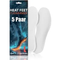 HEAT FEET Fußwärmer Wärmesohlen (24 Paar) – bis zu 8h Wärme, Einheitsgröße, Set 5-tlg., Fußwärmer, Bis zu 8h Wärmedauer - bis zu 50°C im Schuh