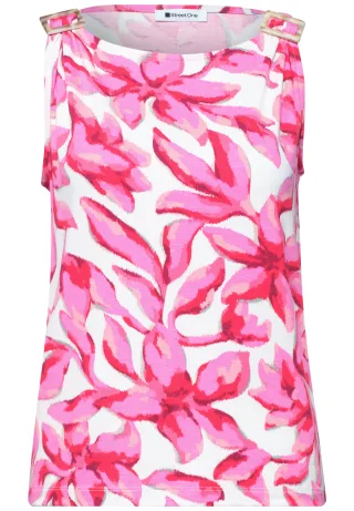 Street One - Top mit Rundhals und Schulterdetail off white - Gr. - 38
