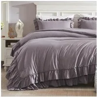 wohnTRAUM24 Bettwäsche Bettwäsche-Set mit Rüschen 135x200 200x200, weich, Shabby-Chic, leicht, Rüschen, 3 teilig, flauschig, für alle Jahreszeiten