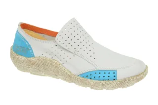 Eject 16233.1 Good_D Damen Slipper wei? hellblau Echtleder herausnehmbare Sohle