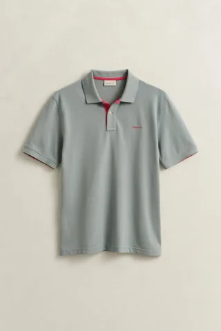 GANT - Kontrast Piqué Poloshirt ceramic grey - Gr. - L