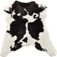 KUHFELL online & NOMAD Fellteppich KALBFELL MINI KUHFELL BRAUN WEISS TRICOLOR CA. 90 x 90 cm