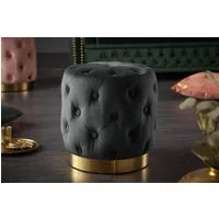 riess-ambiente Sitzhocker MODERN BAROCK 37cm schwarz / gold, Hocker · Samt · Metall · Chesterfield-Design