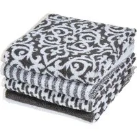PAD Handtuch Set FAMILY, 50x100 cm, Frottee (8-St), Made in Europe, gestreift, Ornamente, mit Fransen