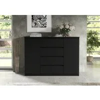 Raumhirsch Furniture Kommode, Sideboard, Kommode für das Schlafzimmer - Wohnzimmer (Maße: 138,5 × 39 × 101,5 cm, 2 Türen, 4 Schubladen, Rollenschienen), viele Farbvarianten - Hochwertig & stabil