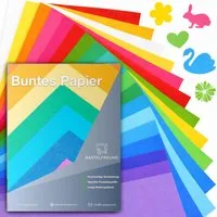Bastelfreund® Bastelkartonpapier 100x Buntpapier A4 Buntes Papier 140 g/m² - Tonpapier Bastelzubehör, Bedruckbar, Papierstärke 120 g/m²