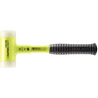 HALDER SUPERCRAFT - Schonhammer rückschlagfrei mit bruchsicherem Stahlrohrstiel, gelb lackiert Nylon - 3377.150