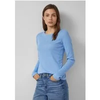 s.Oliver Langarmshirt T-Shirt Geripptes Langarmshirt im Slim Fit mit Stickerei