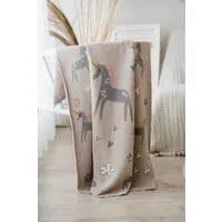 Babydecke Unicorn Babydecke Strick, Fb. natural combo, Kaiser