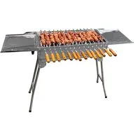 walexo Holzkohlegrill Mangal (inkl. 14 Spieße aus Edelstahl mit Holzgriff)
