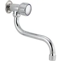 Hydroland Waschtischarmatur ZRW-S Wandarmatur Nostalgie-Design, Kaltwasserarmatur, Chrom