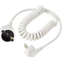 Sygonix Strom Verlängerungskabel 16 A Weiß 2.50 m H05VV-F 3G 1,5 mm² Verlängerungskabel, Spiralkabel