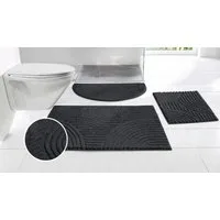 OTTO home Badematte Ognon, Scandi, Boho, modernes Muster, Höhe 15 mm, rutschhemmend beschichtet, schnell trocknend, strapazierfähig, fußbodenheizungsgeeignet, Polyester, rechteckig, Badteppich, Uni Farben, Hoch-Tief-Effekt