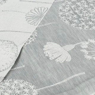 Halbleinen-Jacquard "Pusteblumen", silber
