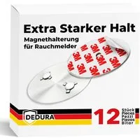 dedura Deckenhalter Rauchmelder Magnethalter 12er Set mit extra starken Klebepads, (12-St)