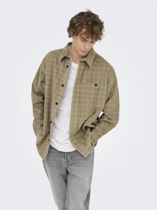 ONLY&SONS - ONSWALEED CORDUROY OVERSHIRT 0345 VD Chinchilla - Gr. - XXL
