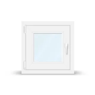 Garagenfenster, Kunststoff, aluplast IDEAL 4000, Weiß, 510 x 510 mm, 2-fach Verglasung, Dreh-Kipp-Links, individuell konfigurieren