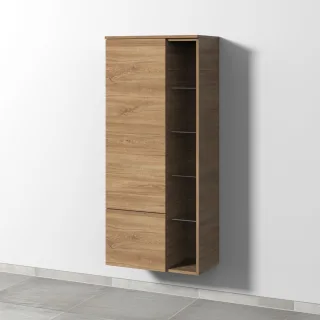 Sanipa 3way Stauraumschrank mit 1 Tür, 1 Auszug und offenen Fächern, Eiche-Kansas SM18259