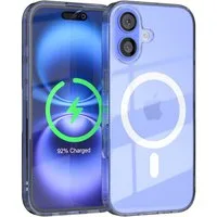 EAZY CASE Handyhülle Transparente Hülle mit MagSafe für iPhone 16 6,1 Zoll, Back Cover, Bumper Case, Handy Schutzhülle Kameraschutz, Durchsichtig