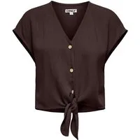ONLY Kurzarmbluse ONLSIESTA SS KNOT LIN BL SHIRT PNT NOOS Viskosemischung, regular fit