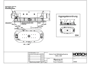 Hoesch Monolith Einbau Whirlwanne iSensi Oval 1900x900 mit Reviva II Weiss/Chrom/Motor rechts/links 3838E.010305004