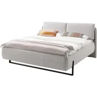 PREISBRECHER Polsterbett Sabetta, Liegefläche 180x200 cm, in Hellgrau - 198x107x212cm (BxHxT)