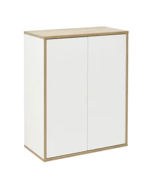 Fackelmann FINN Doppel-Midischrank 60x75x30,5,Weiß-AsEi,2T,Push, 84613 84613