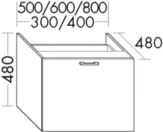 Burgbad Unterschrank System 30 Preisgruppe 3 Diago 480x800x480 Sandstein Solid Matt, WUGS080F6556 WUGS080F6556