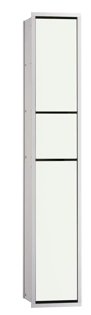 emco Gäste-WC-Modul asis 150 Unterputz, 964 mm, aluminium / optiwhite Doppelfach mit Boden, mit Papi 976027470